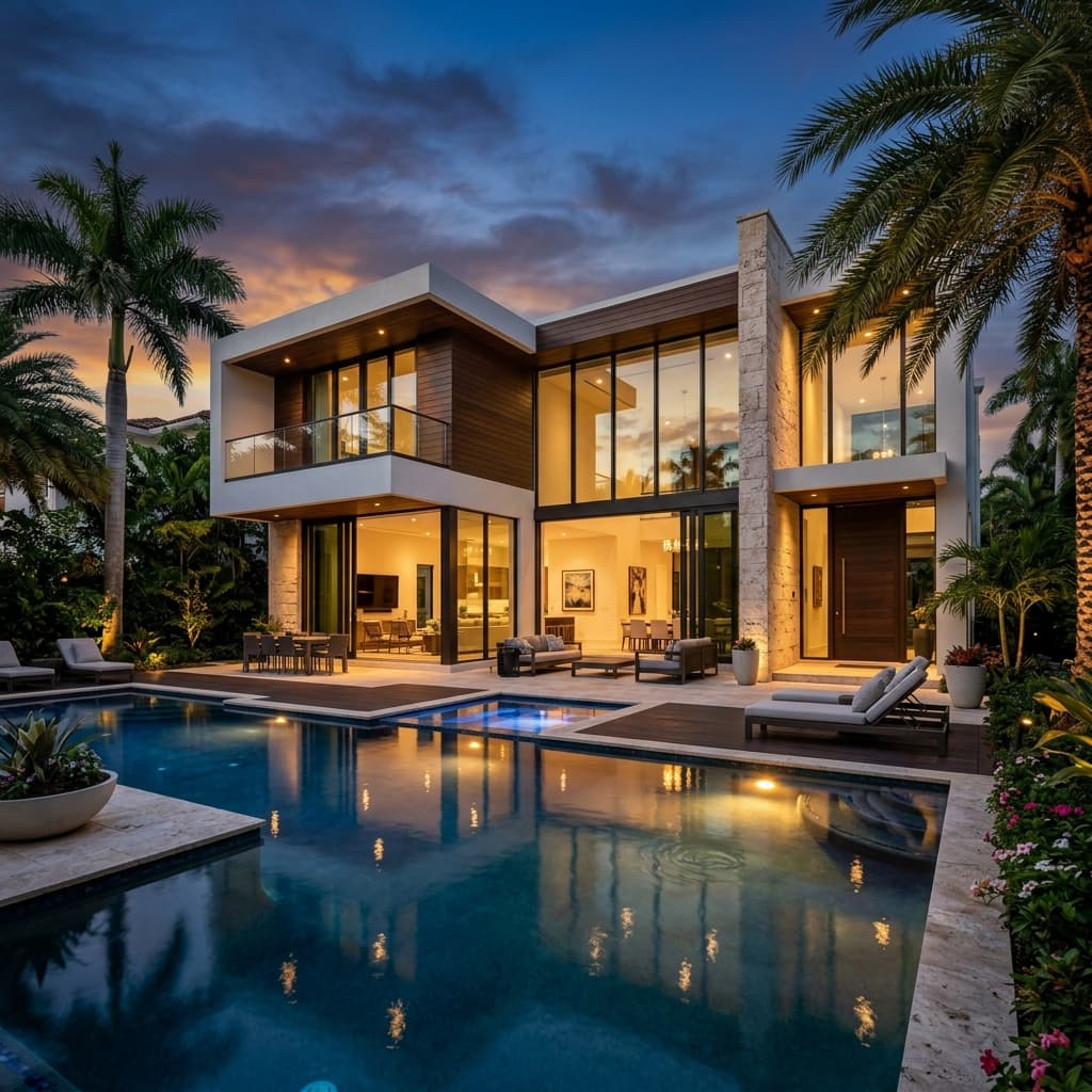 Luxury Miami Estate impact glass installation